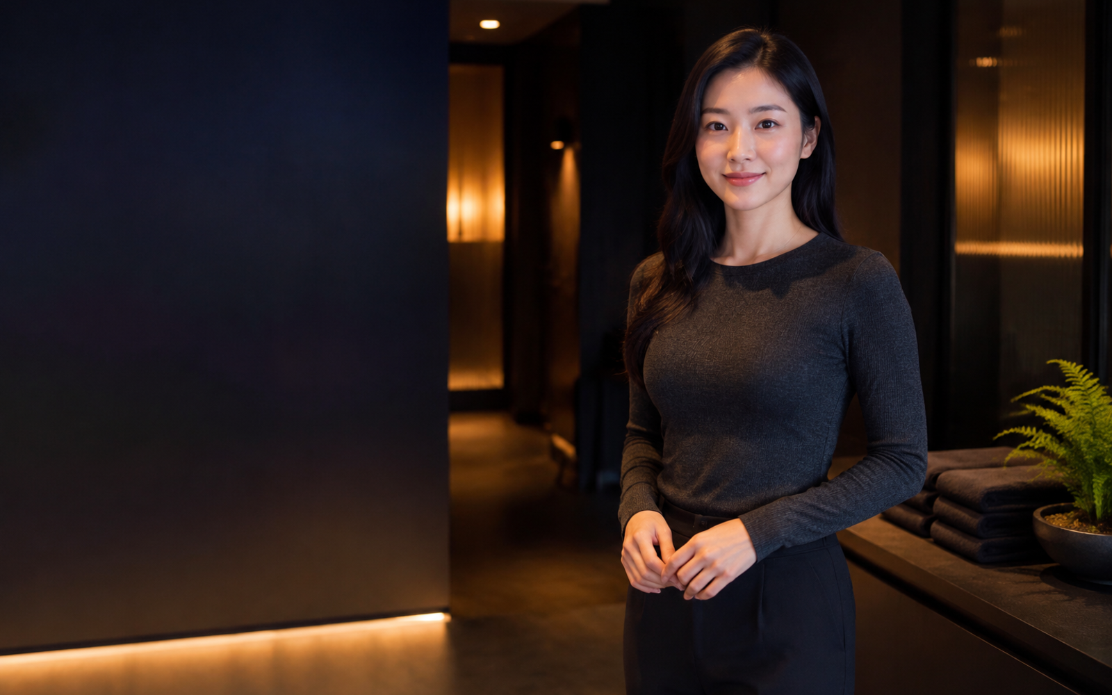 인천 검단구 방문 홈케어를 안내하는 젊은 성인 한국 여성 관리사